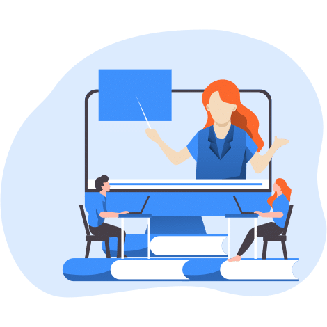 Caricature Image of students learning support training